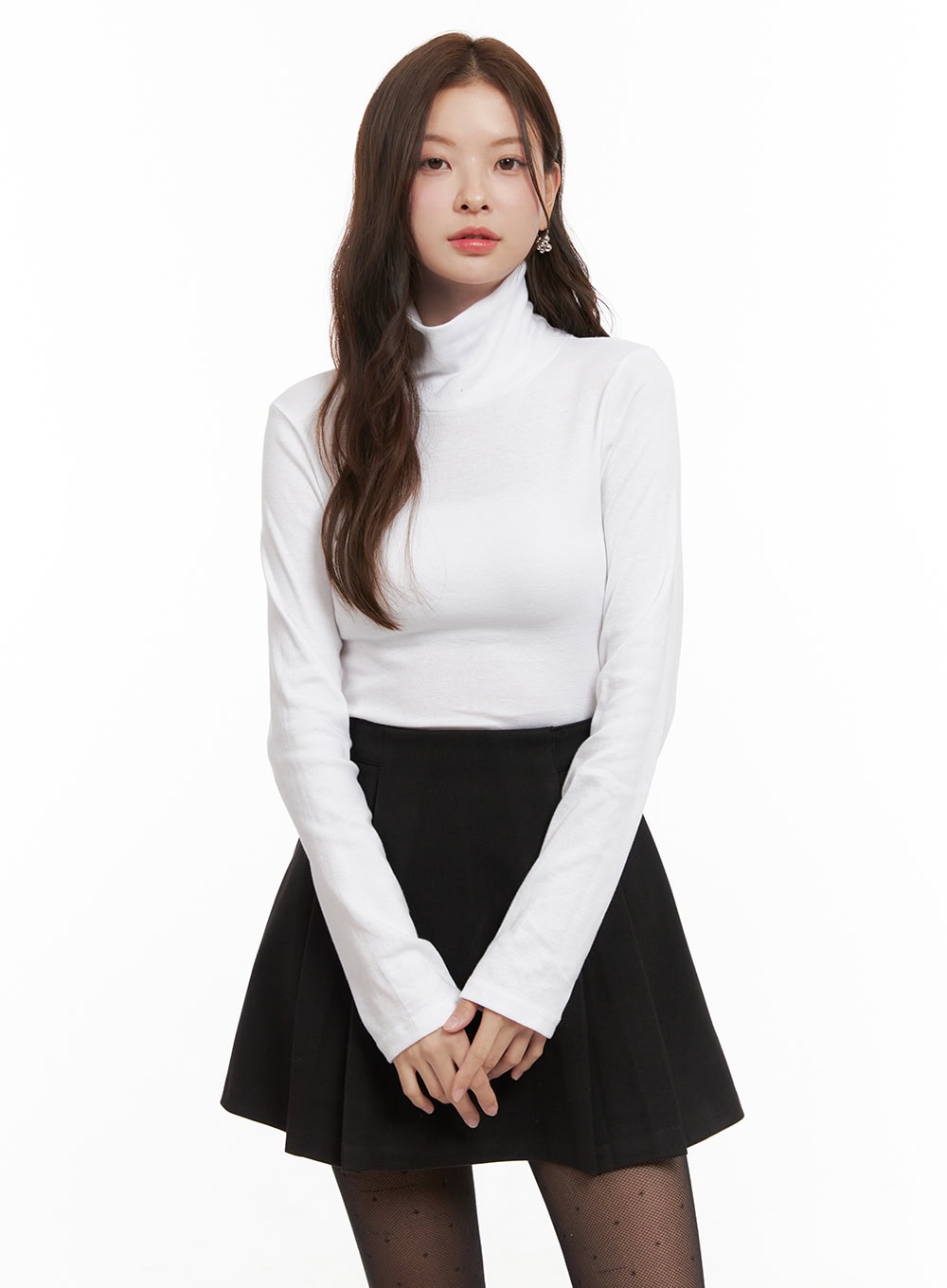 Classic Solid Cotton Turtleneck Top OD403