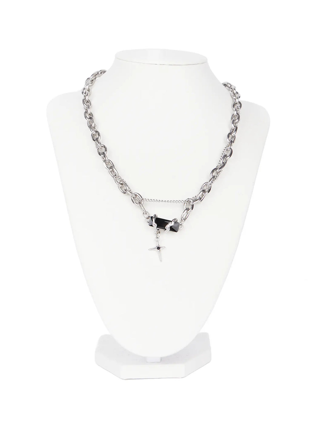 Black Crystal Pendant Necklace CG526