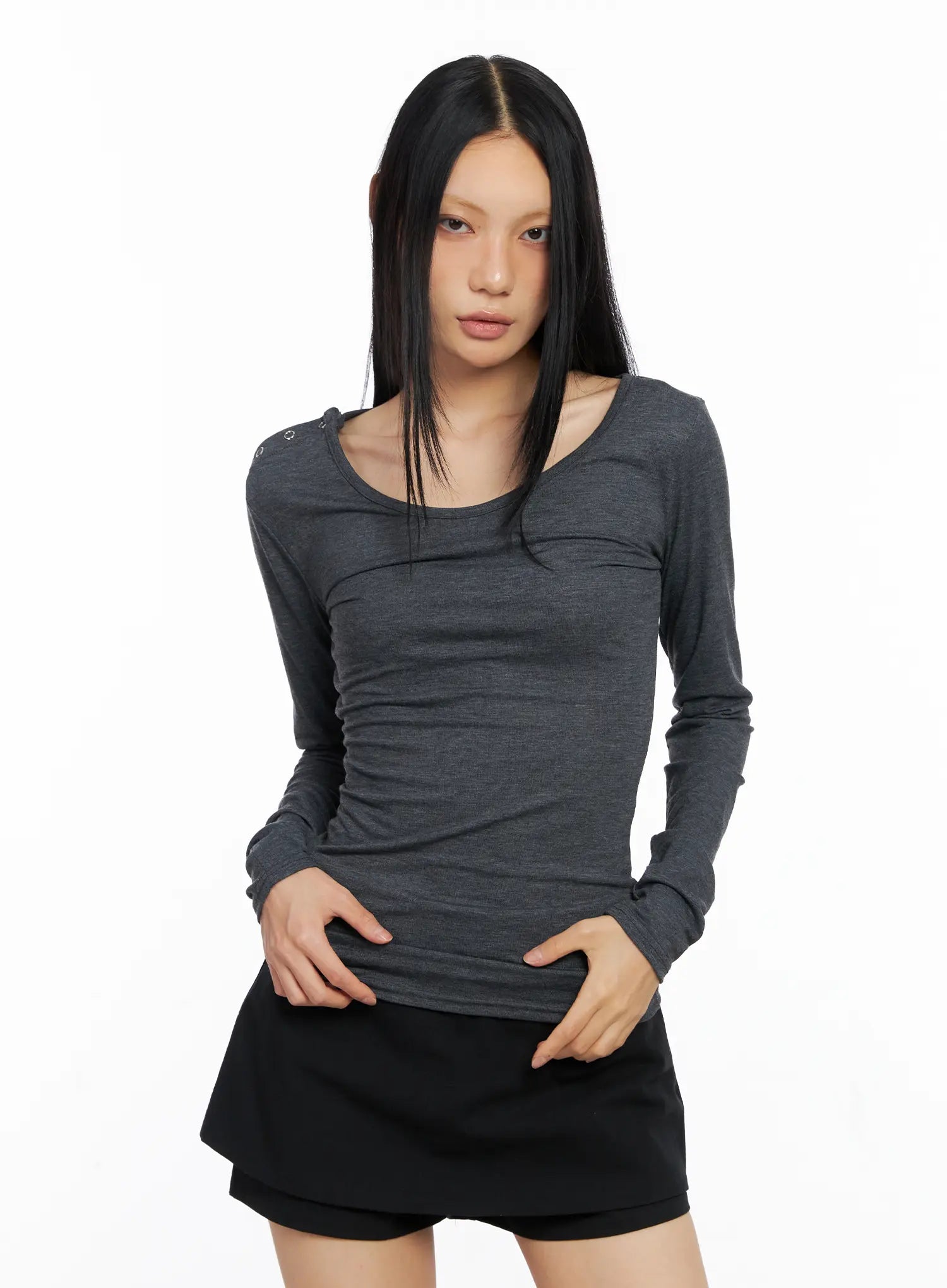 Shoulder Snap Detail Long Sleeve CS509