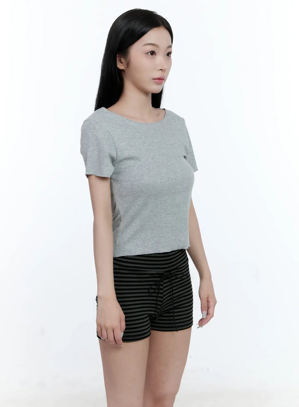 Bead Embellished Crop Tee CG501