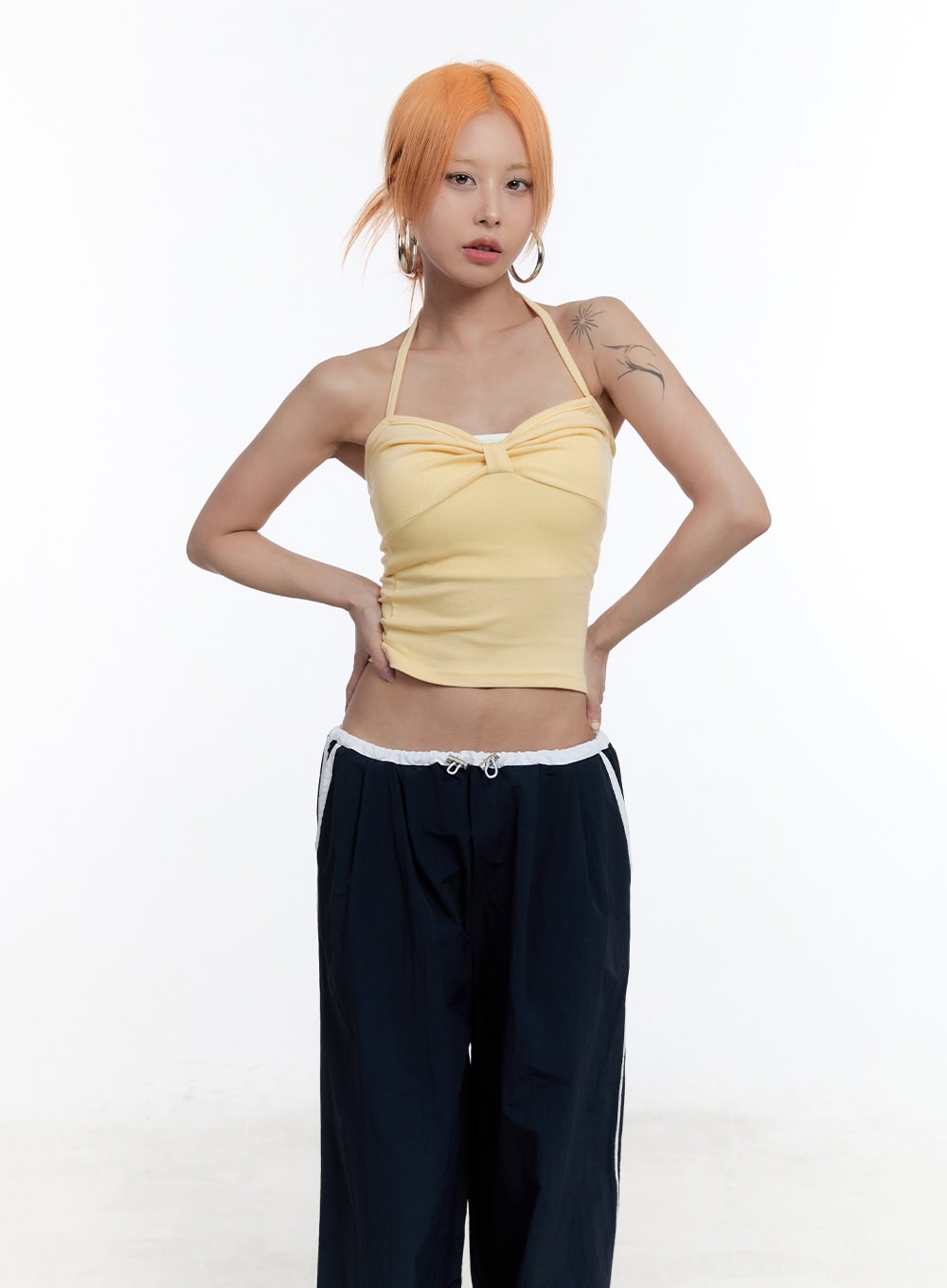 Ribbon Halter Crop Top CU502