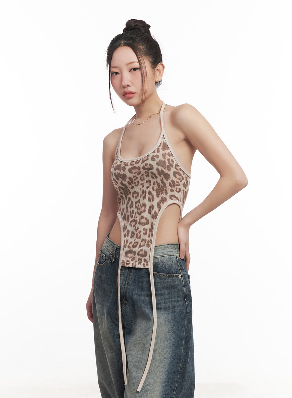 Wild Halter-Neck Bodysuit Cami Top CM531