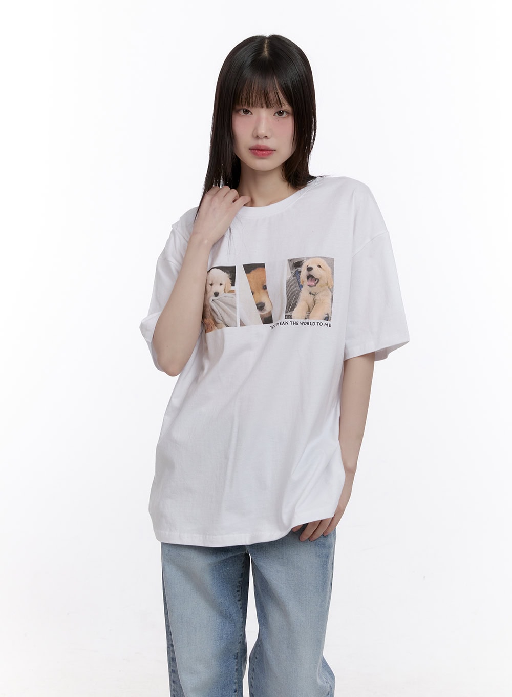 Puppy Graphic Loose-Fit Tee CF512