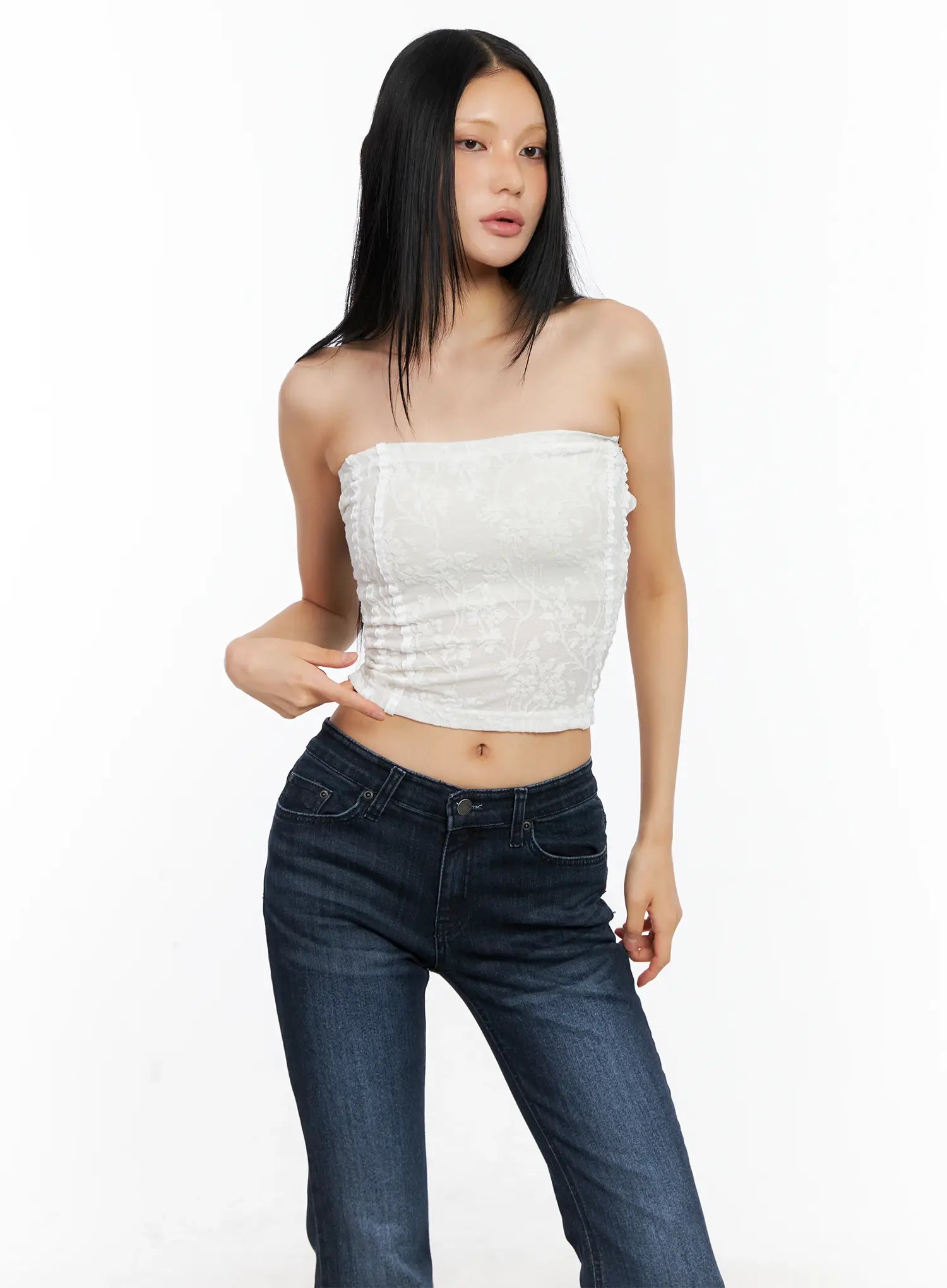 Floral Lace Tube Top CL529