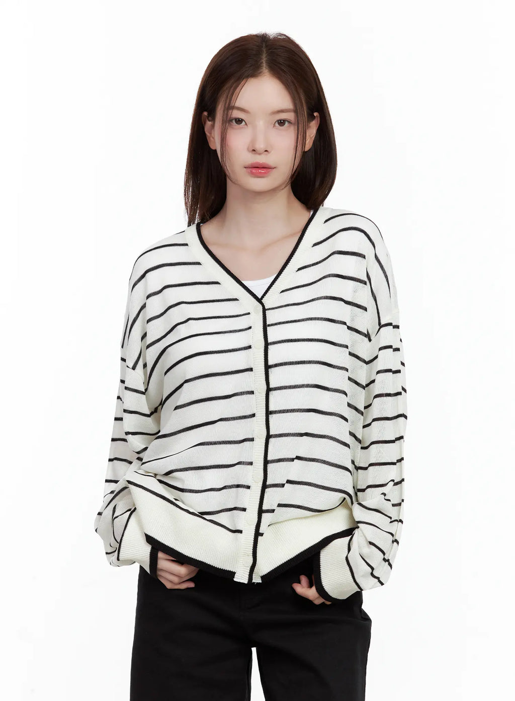 Oversized Striped Cardigan CL502