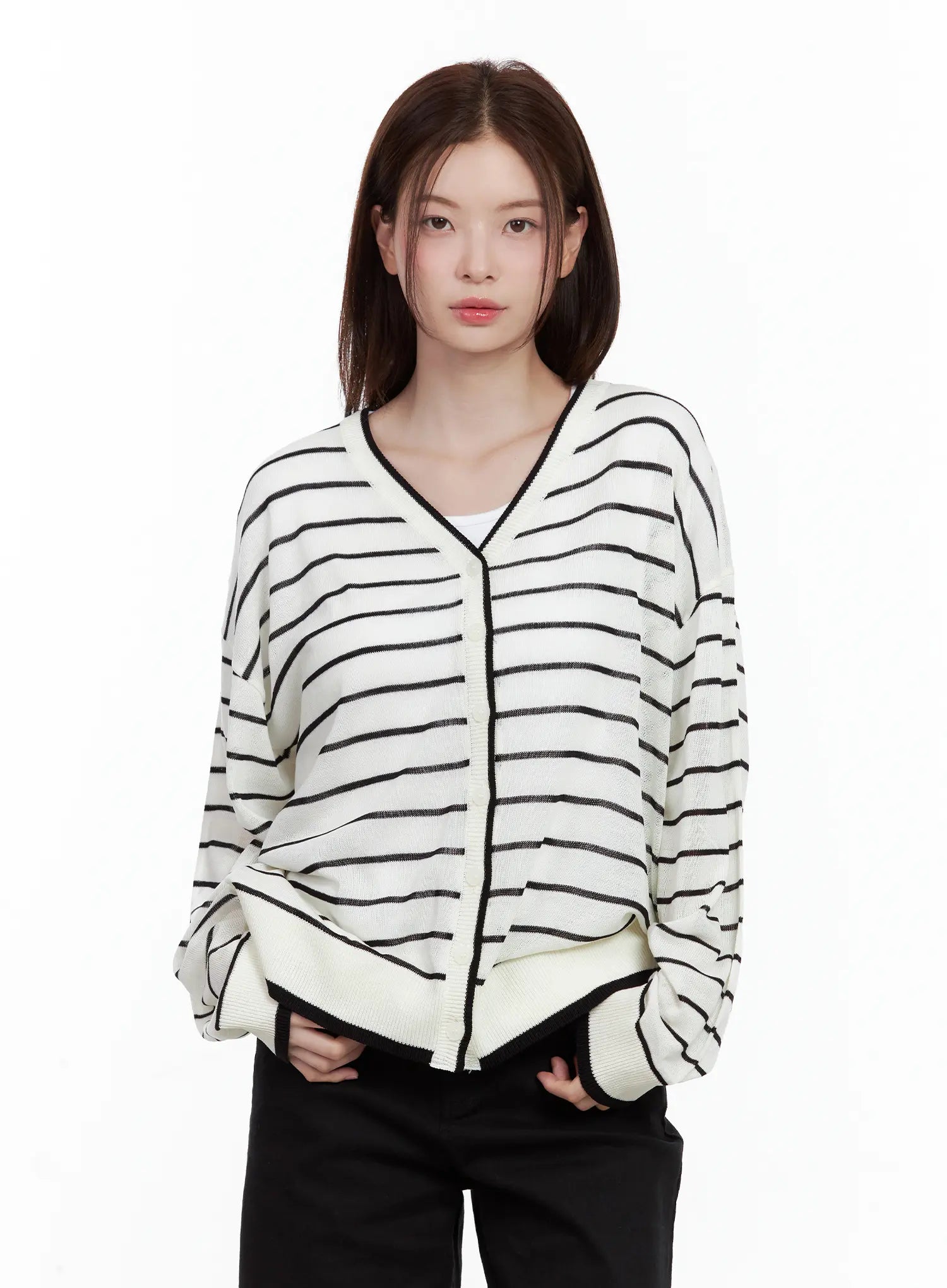 Oversized Striped Cardigan CL502
