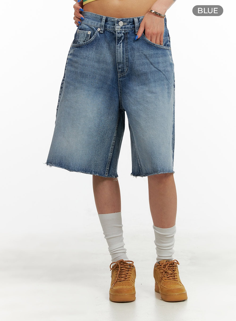 Washed Wide Leg Jorts CY424