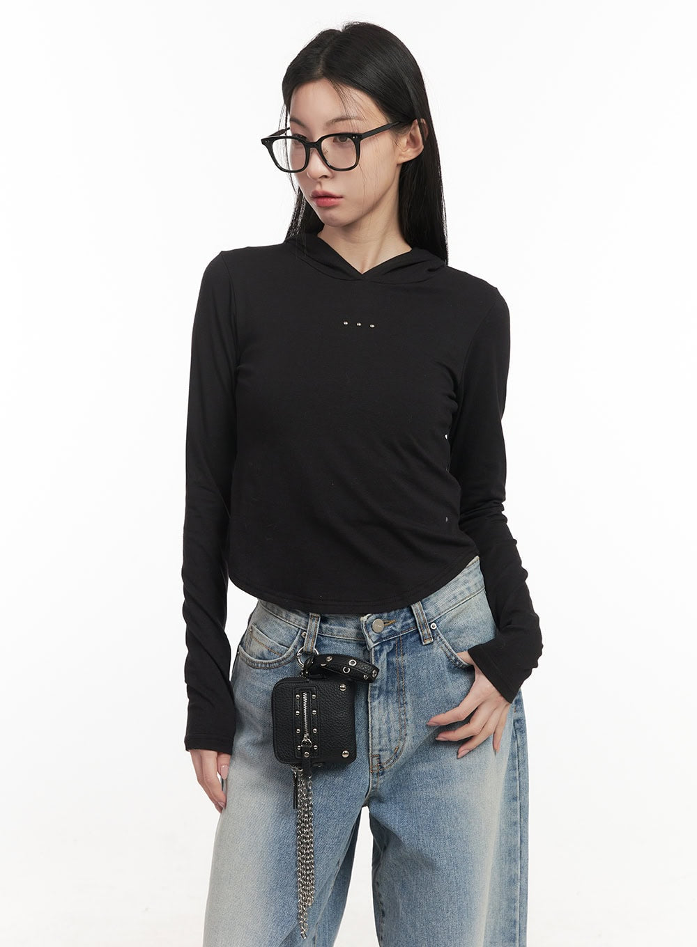 Chic Stud Slim-Fit Hoodie CF513