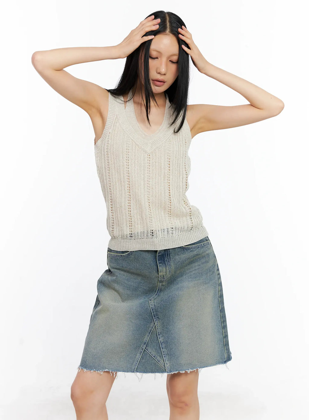 Layered Knit Halter Tank Top CL529