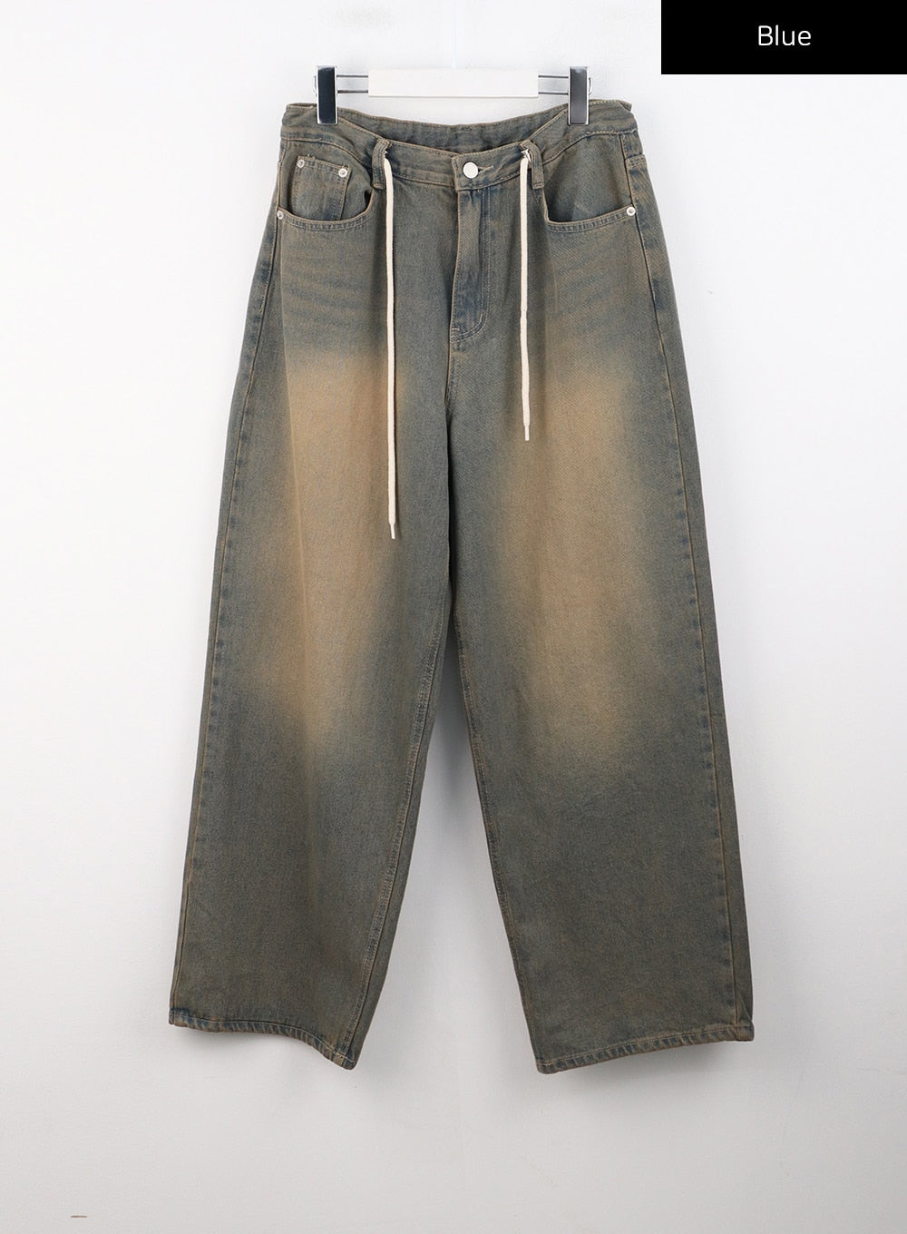 String Washed Wide Leg Jeans CS302