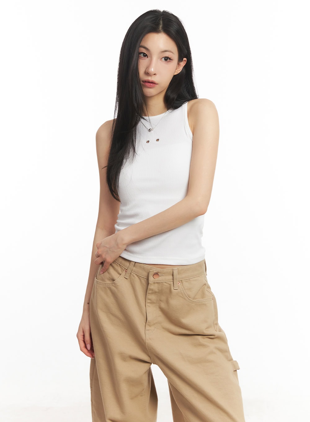 Eyelet Sleeveless Tank Top CA504