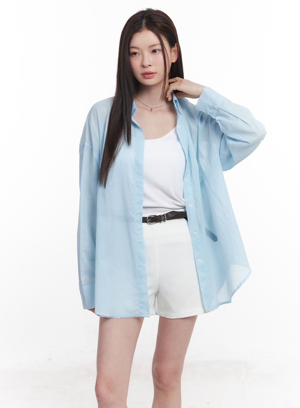 Sheer Cotton Collared Shirt CY515