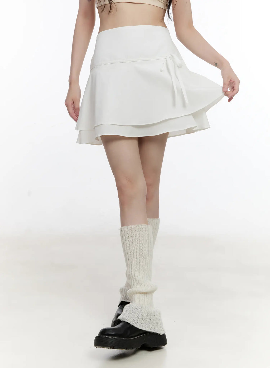 Layered Flare Ribbon Mini Skirt CL507