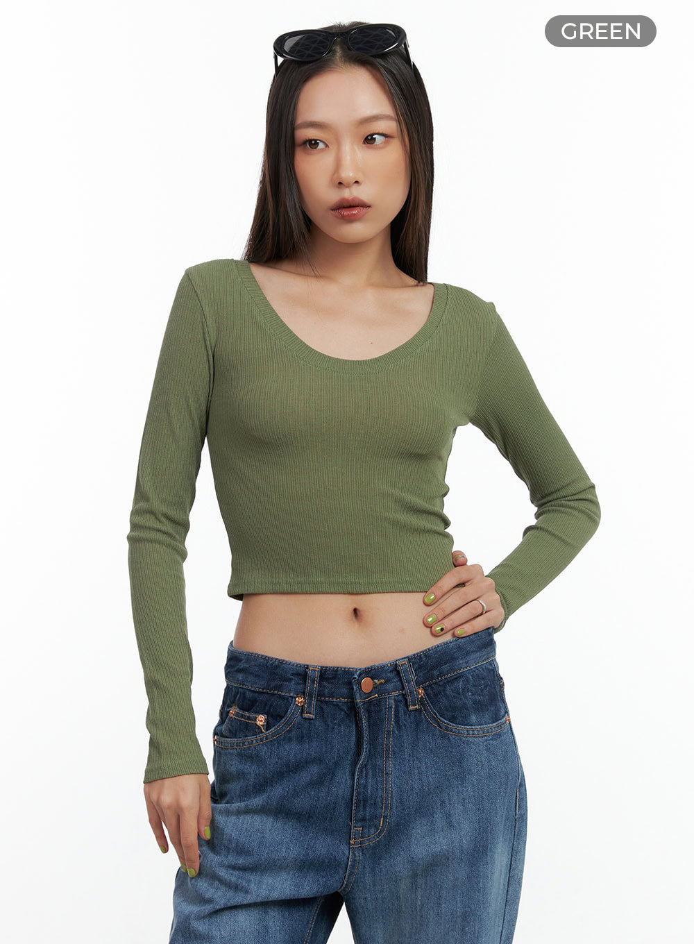 Slim U-Neck Crop Tee CO424