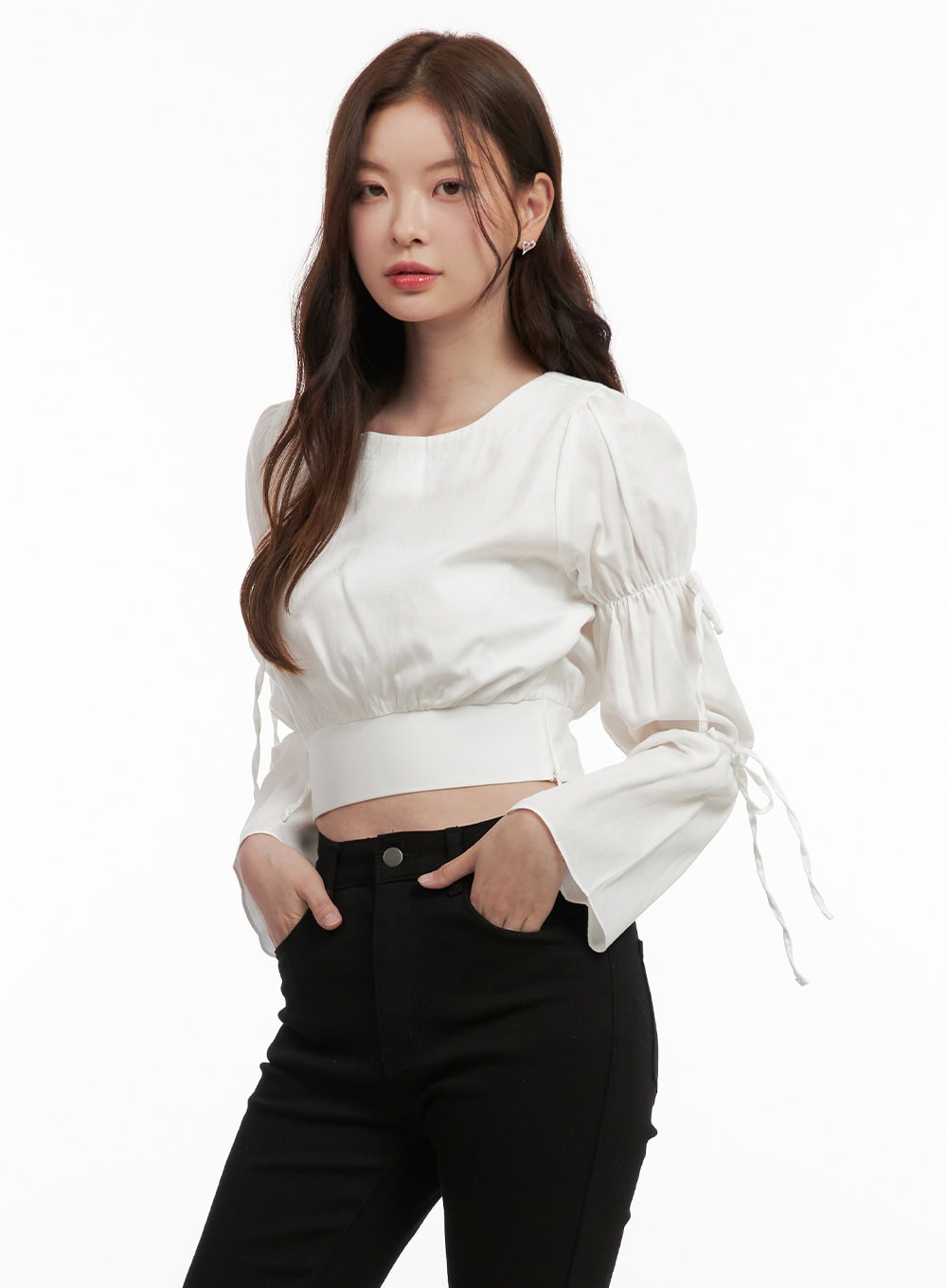 Ribbon Charm Cotton Blouse OD403