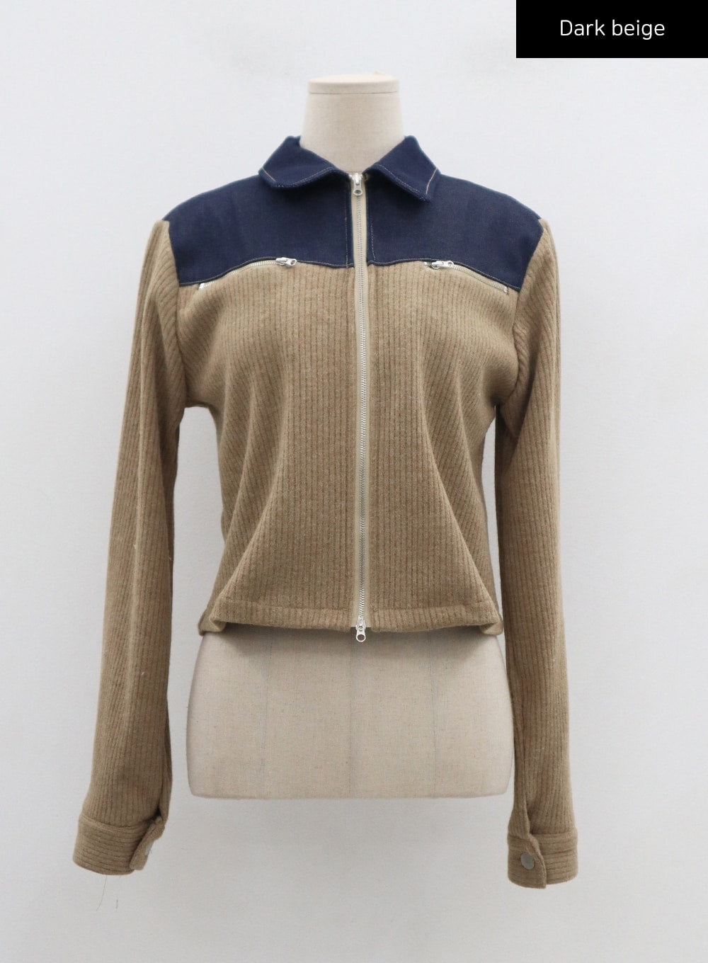 Denim Knit Zipper Jacket CN30