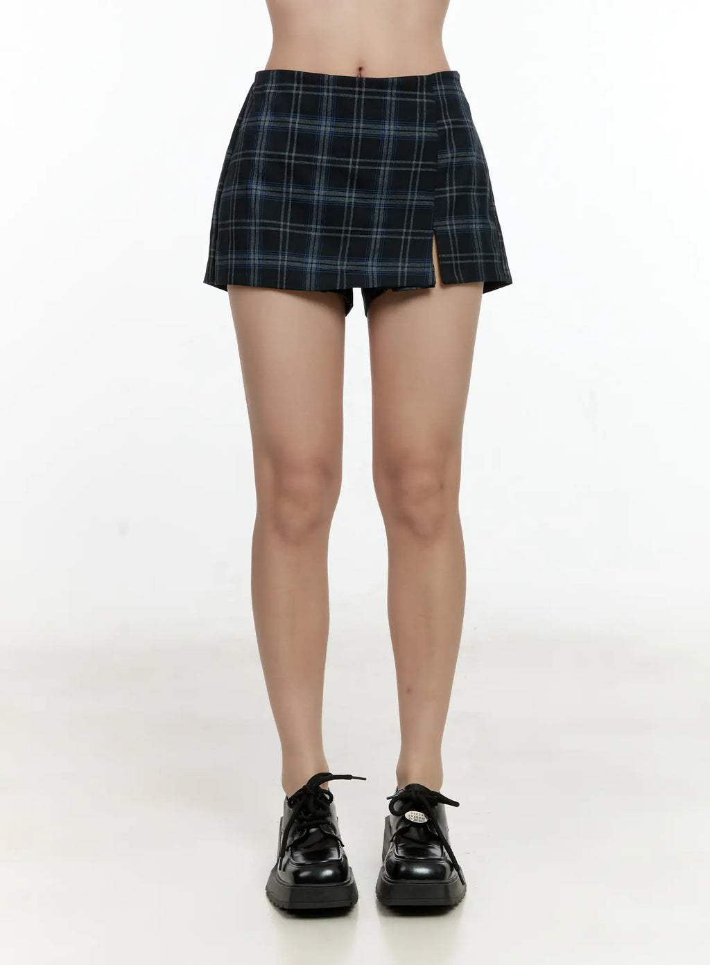 Plaid Slit Mini Skort CG501