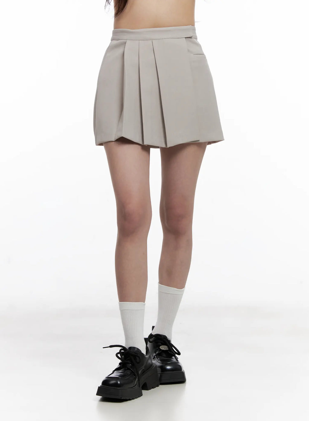 Pleated Wrap Mini Skirt CL515