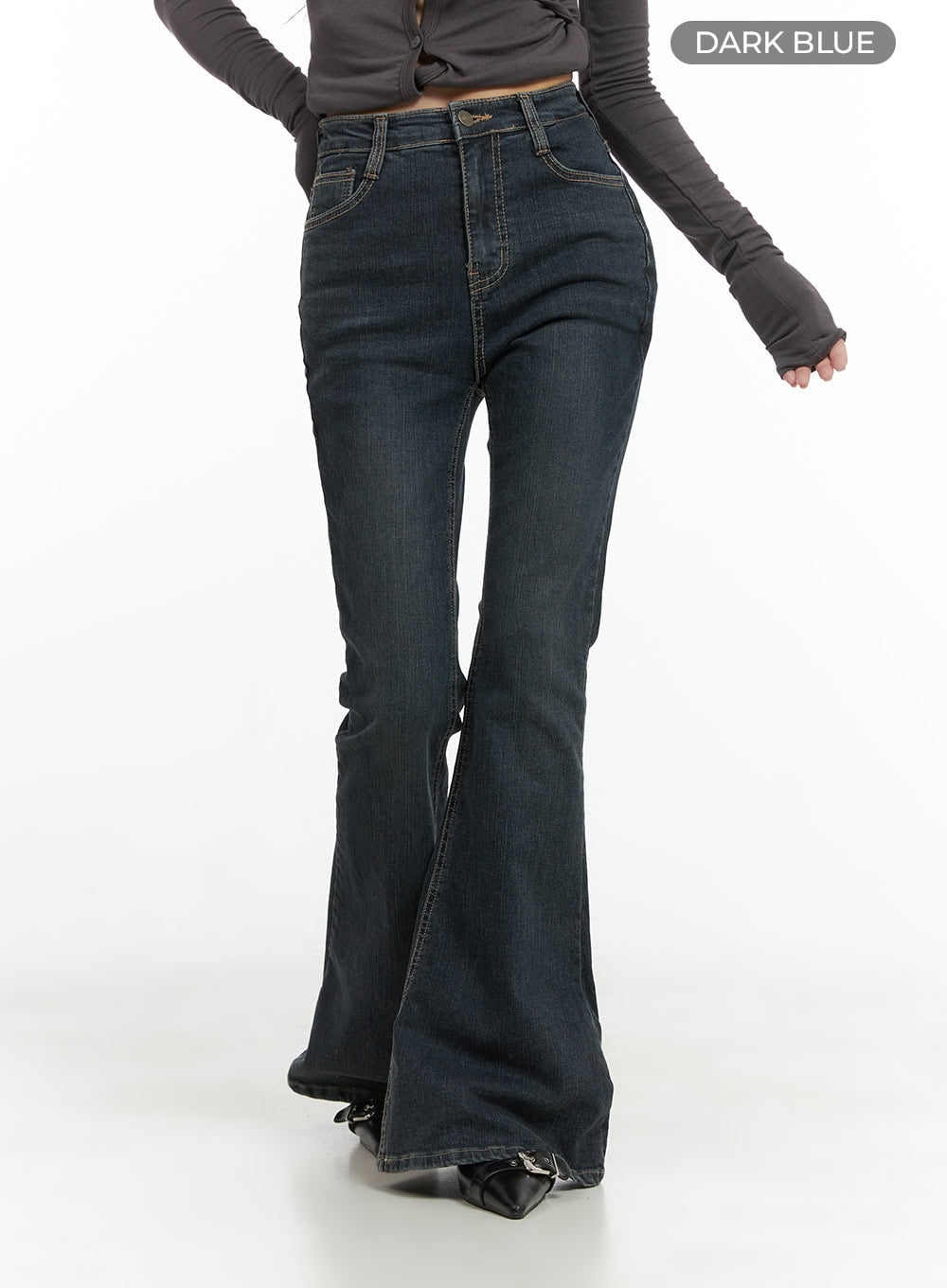 Zadie Slim Washed Denim Bootcut Jeans CG421