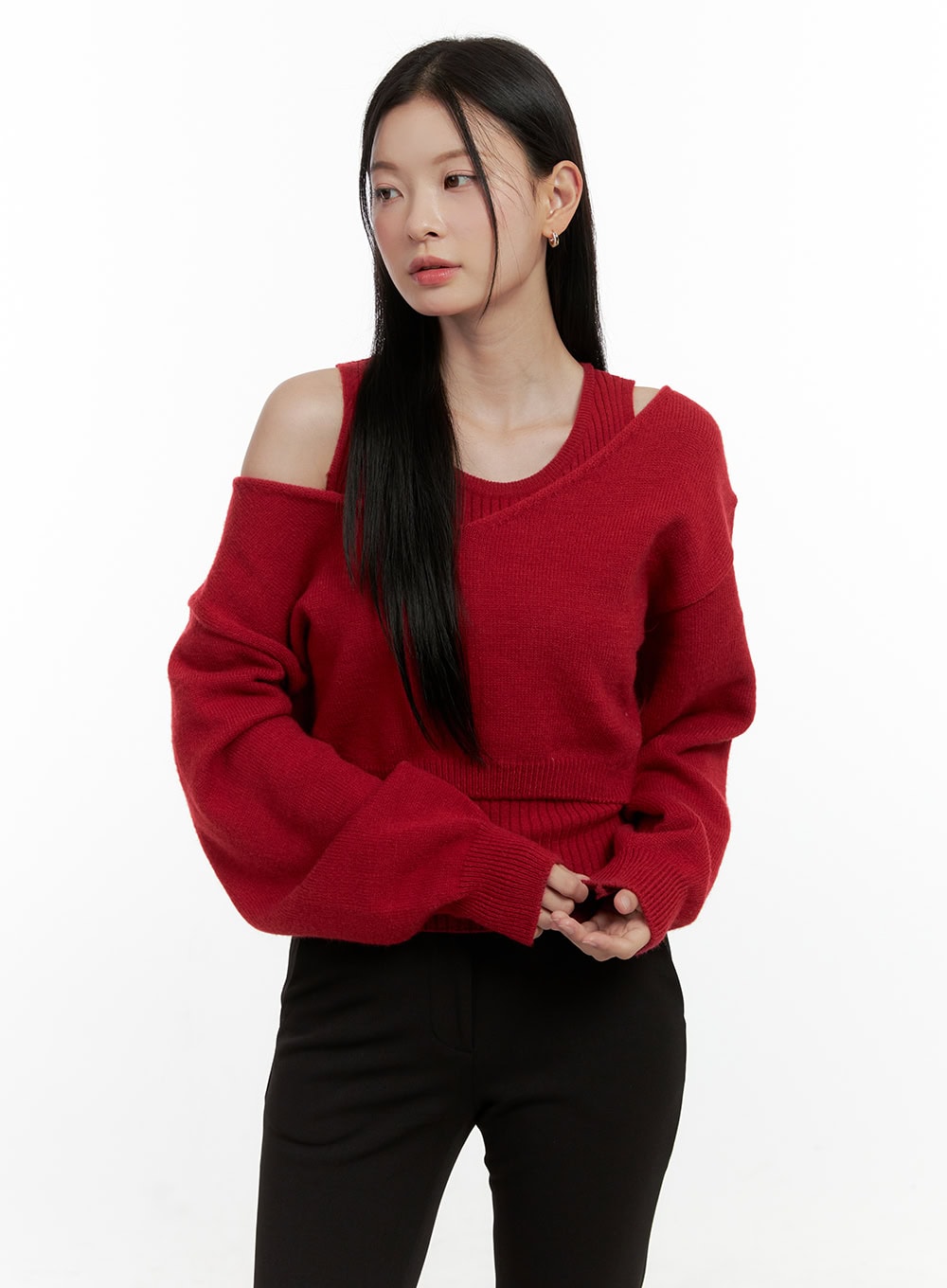 V-Neck Cropped Sweater ON408