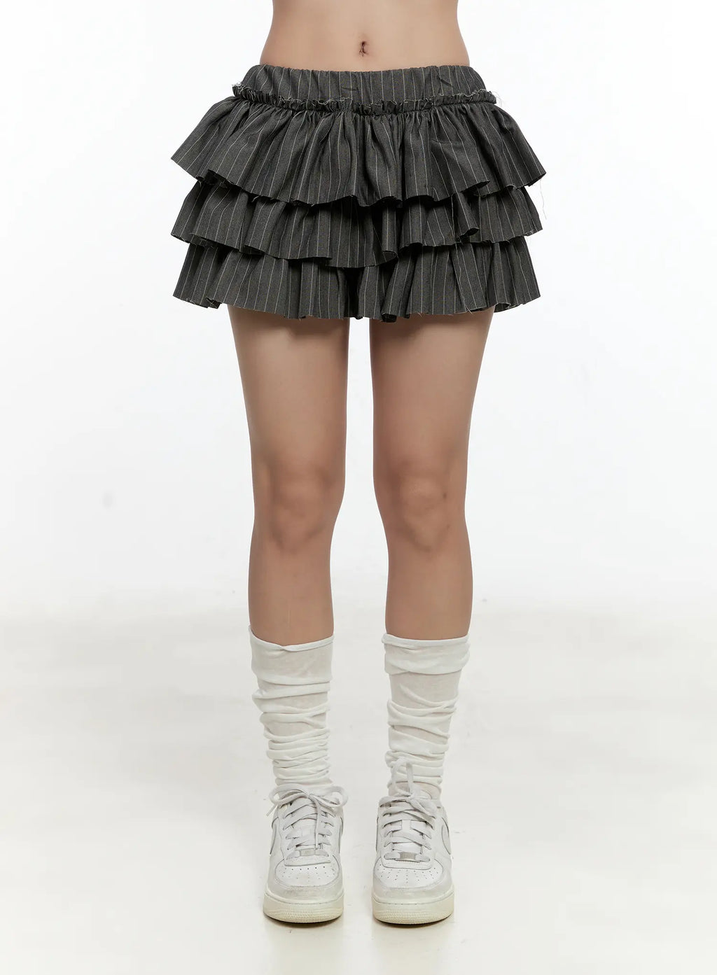 Striped Ruffle Mini Skirt CL531