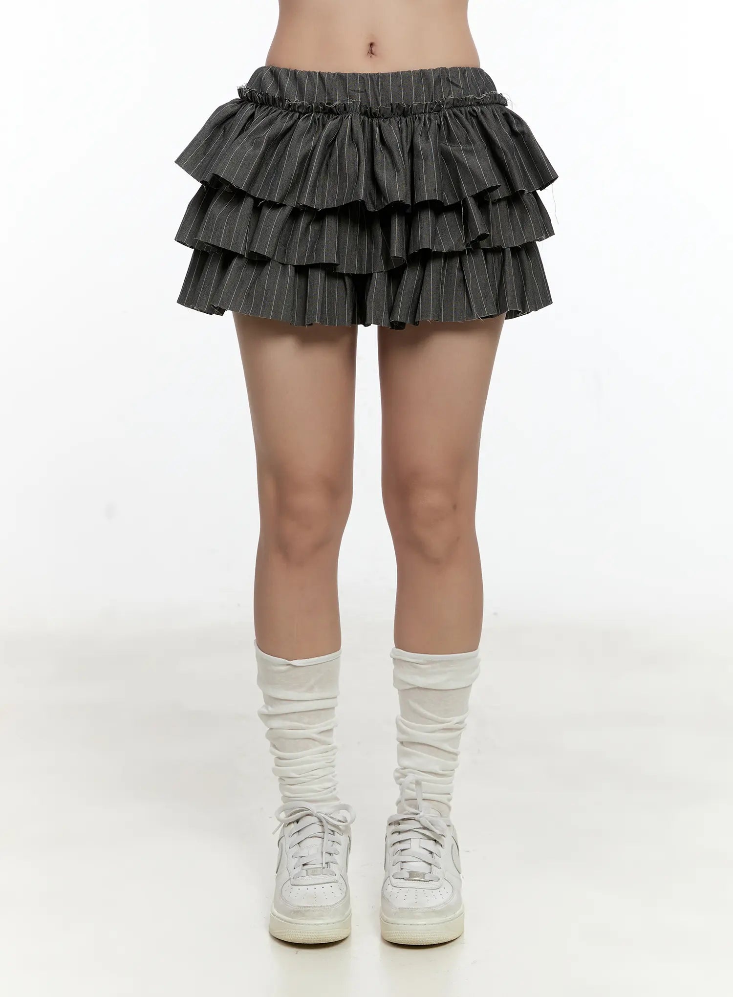Striped Ruffle Mini Skirt CL531
