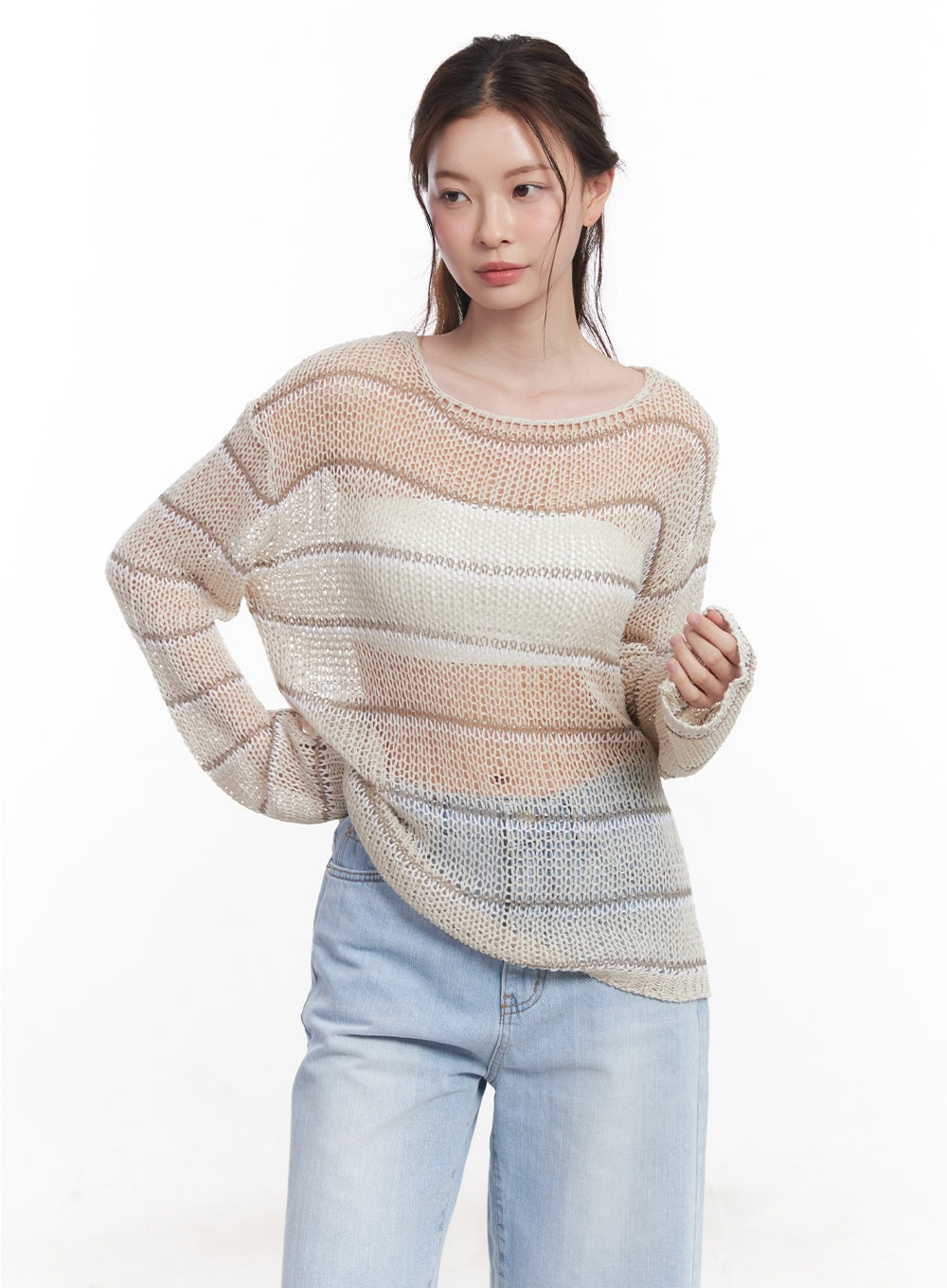 Loose-Fit Striped Sweater CY519