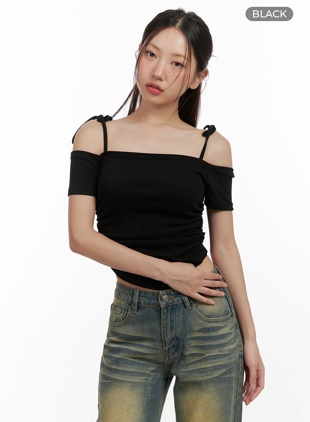 Shoulder Strap Off-Shoulder Crop Top CL431