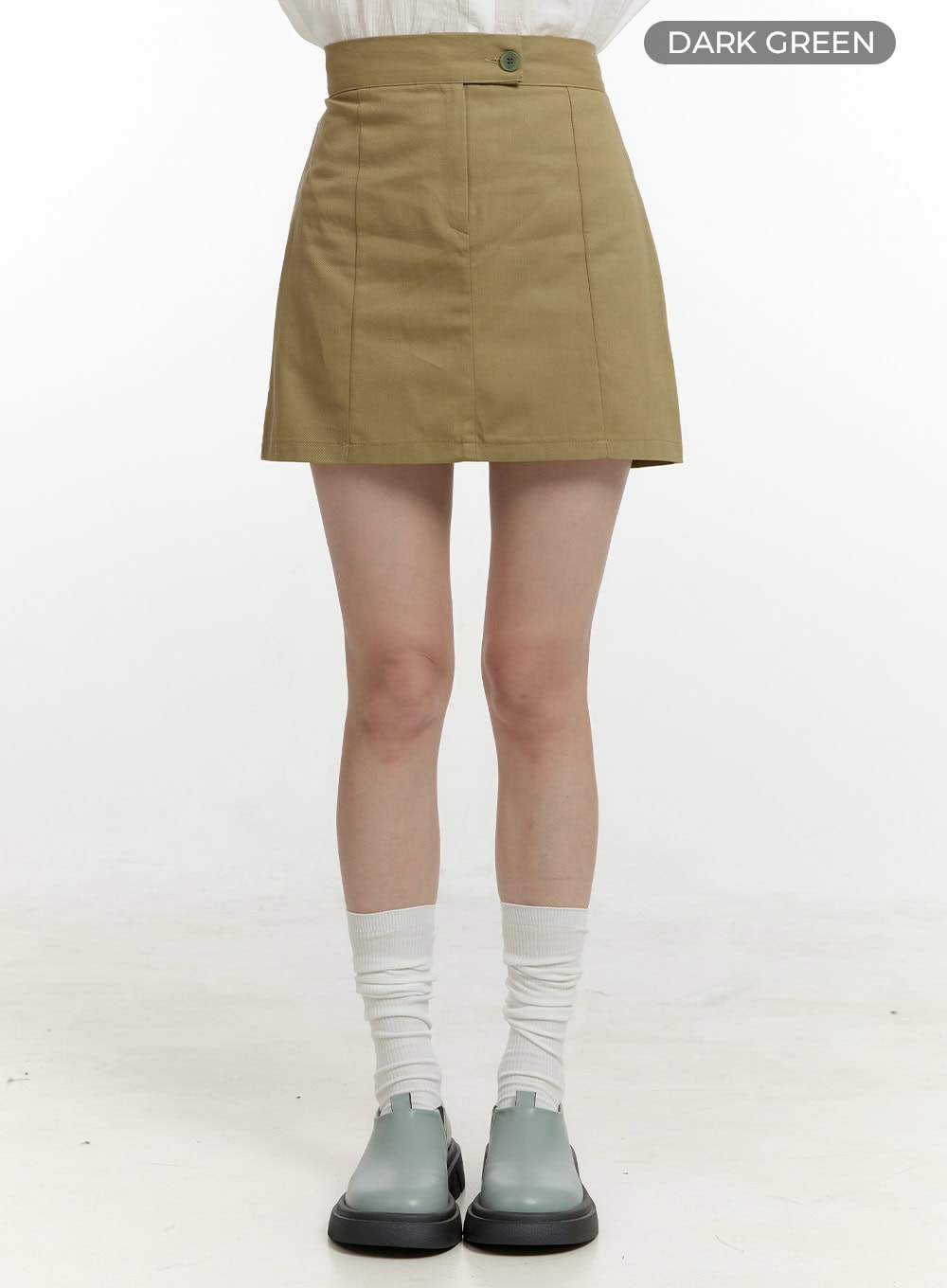 Cotton Solid Mini Skirt OL424