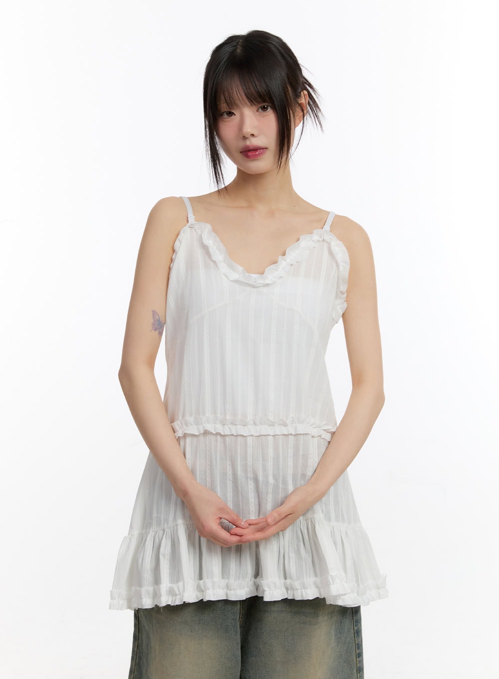 Angel Frill Lace Cami Mini Dress CA508