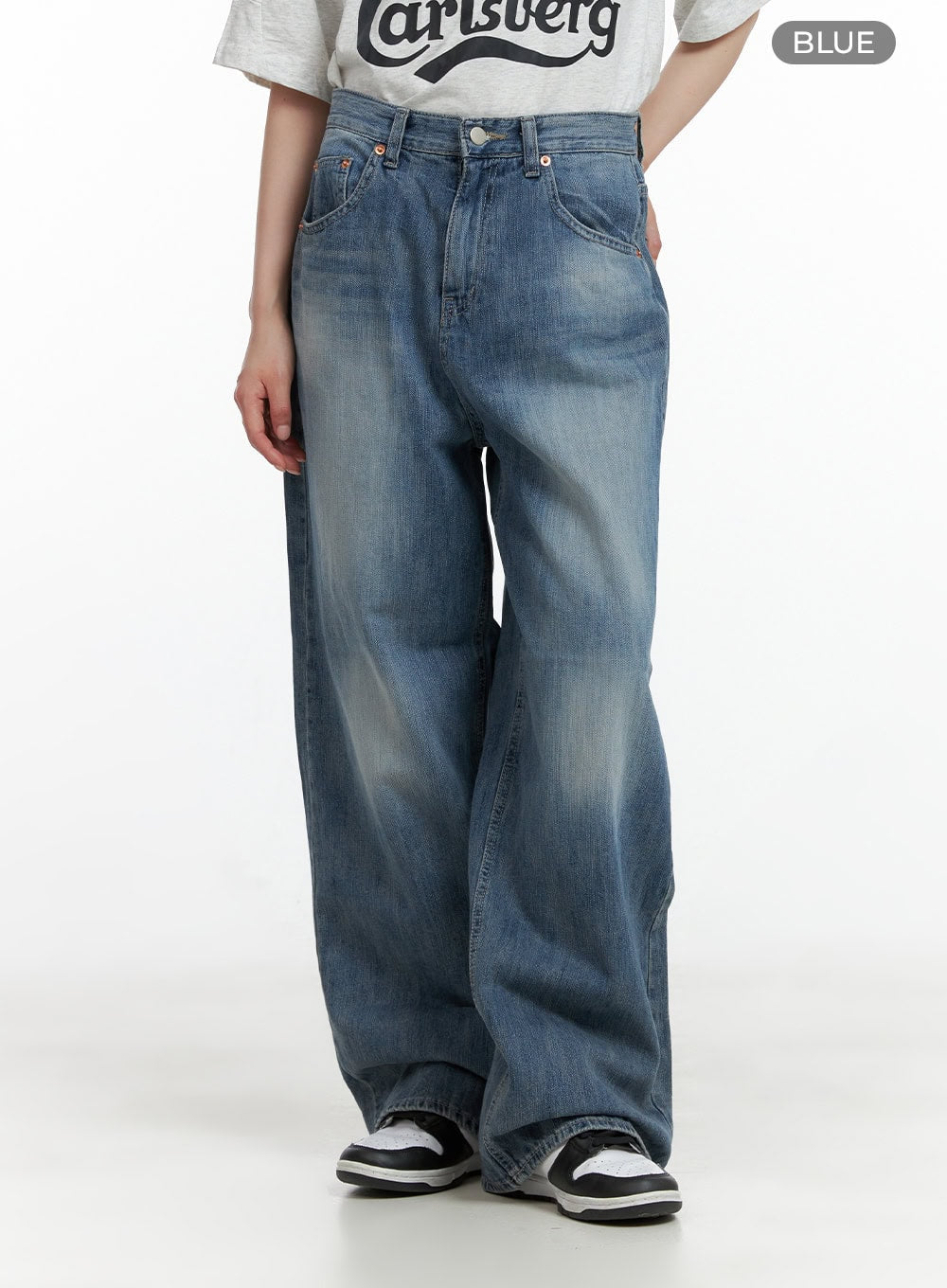 Washed Loose Fit Baggy Jeans CL402