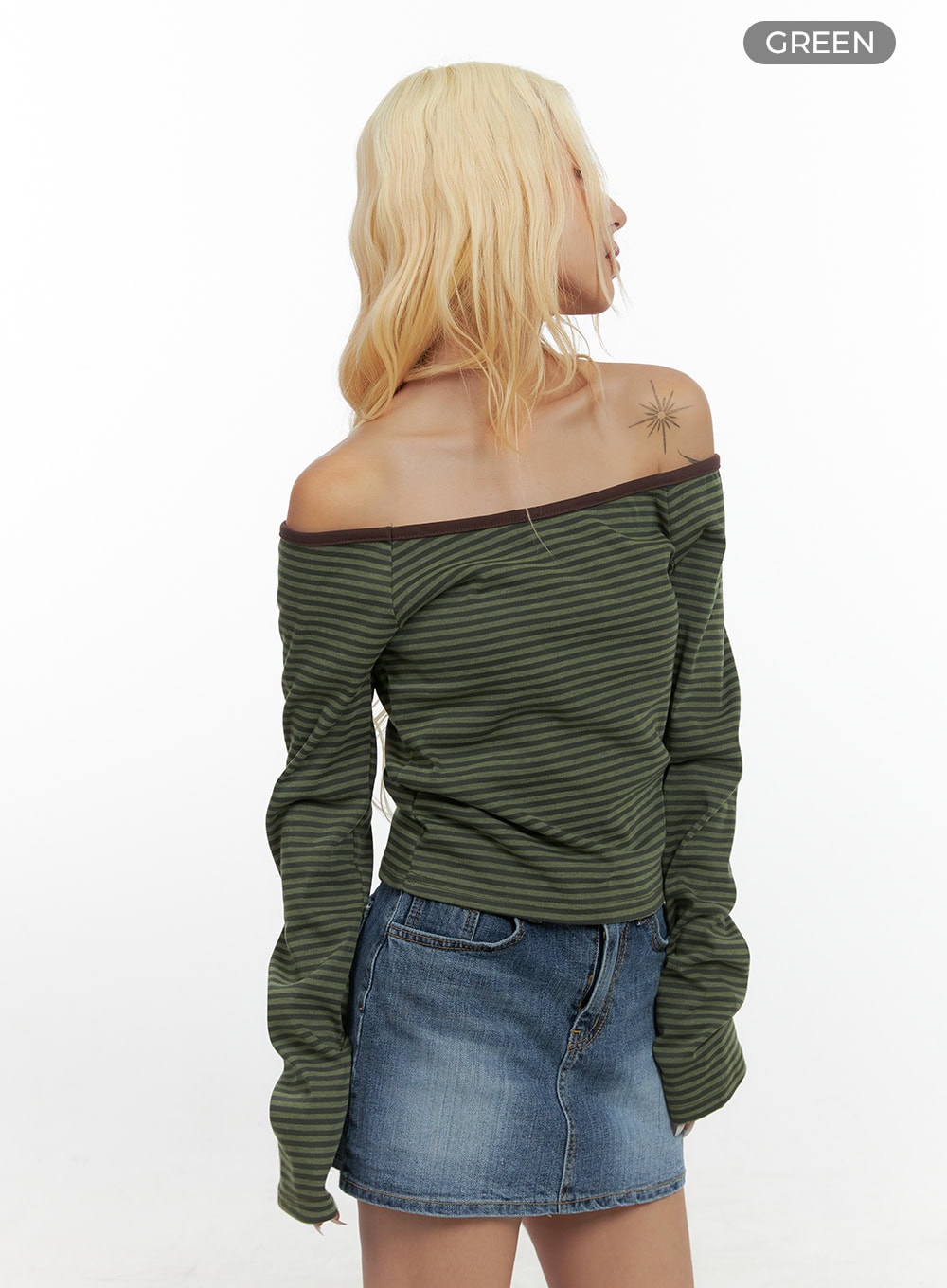 Chic Striped Off-Shoulder Long Sleeve  CS425