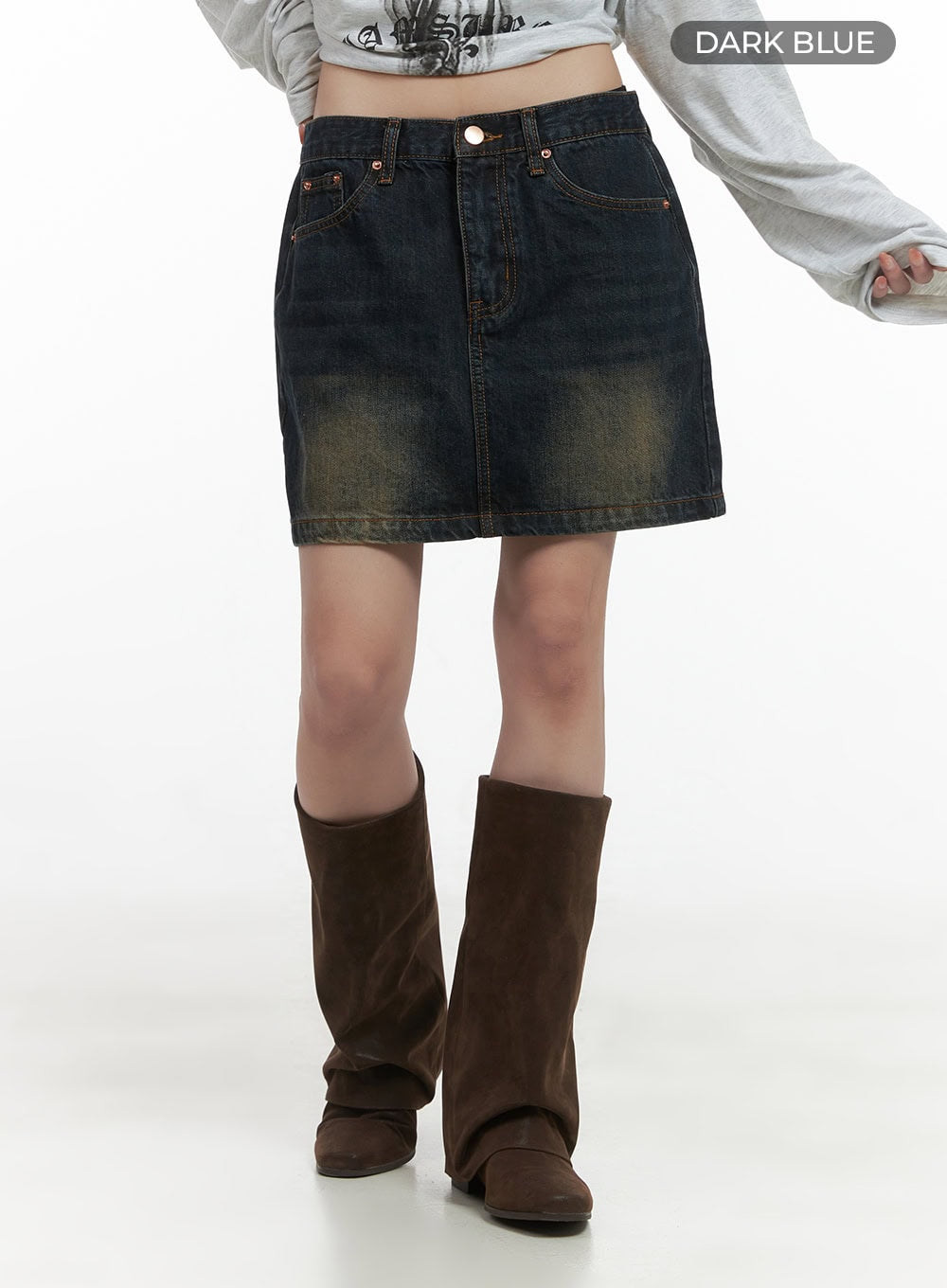 Washed Cotton Mini Skirt CS419