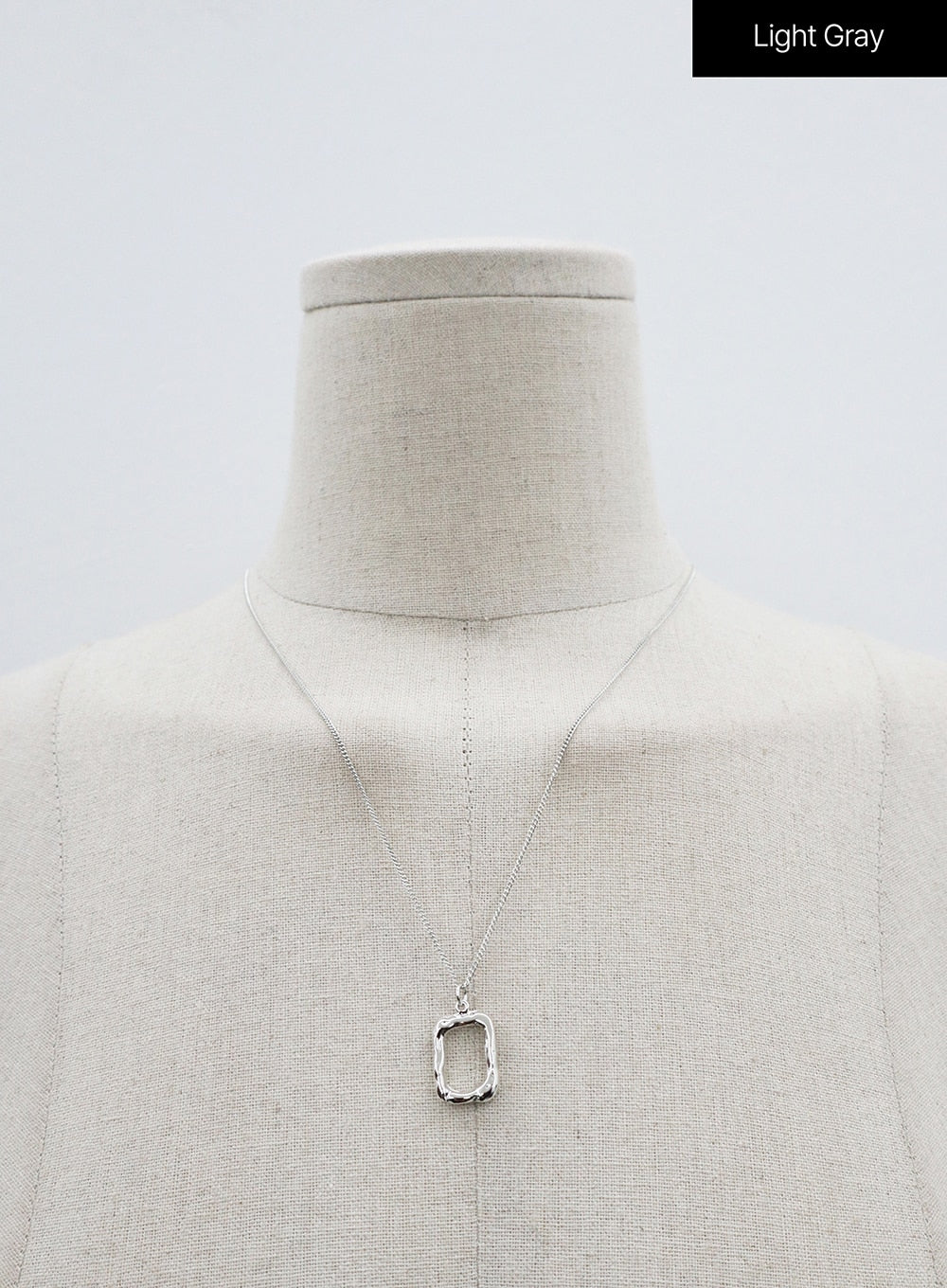 Two-Layer Chain and Square Pendant Necklace OO24
