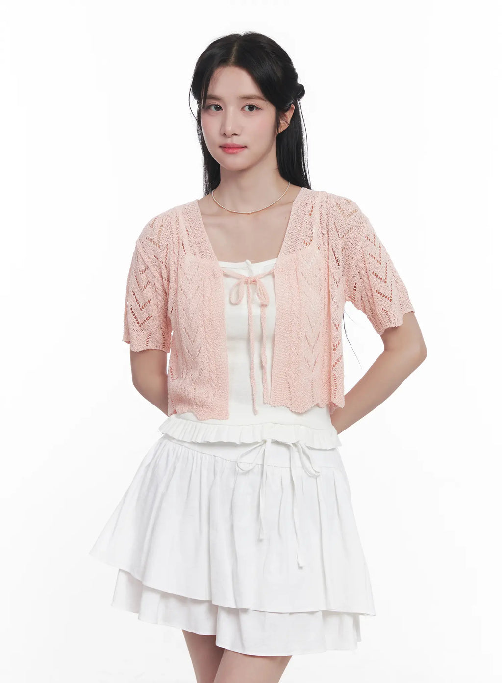 Sheer Short-Sleeve Cardigan CU523