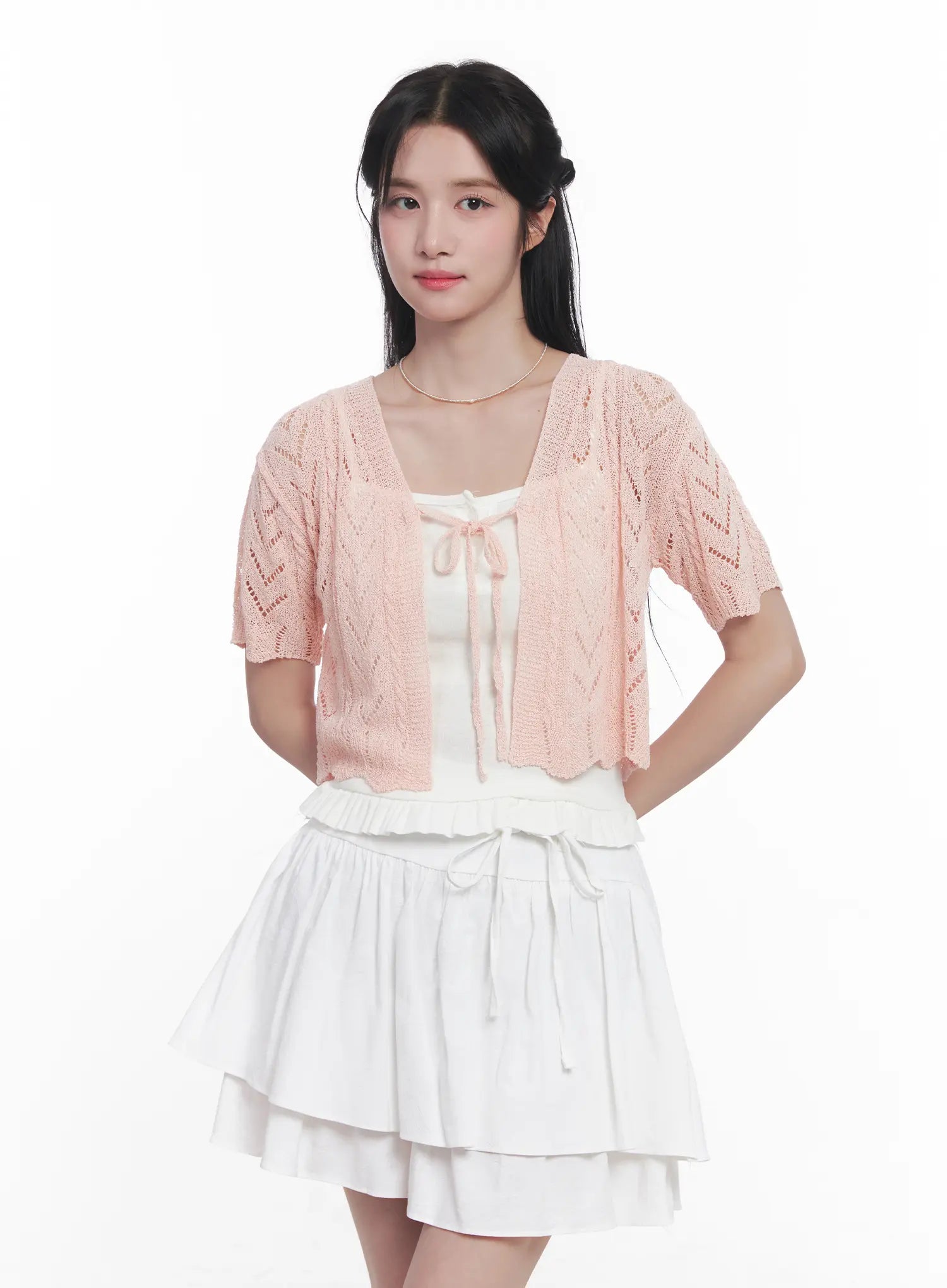 Sheer Short-Sleeve Cardigan CU523