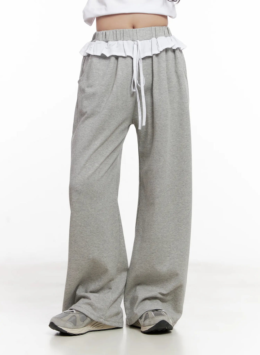 Ruffle Wide-Leg Sweatpants CL516