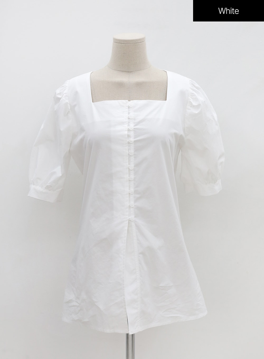 Square Neck Button-Down Slit Blouse OU19