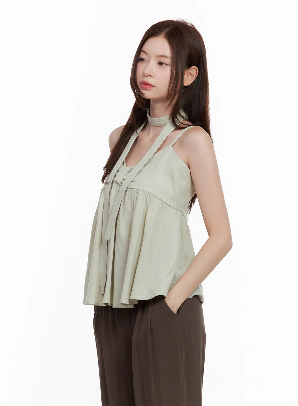 Ribbon Tie Tank & Scarf Set CL502