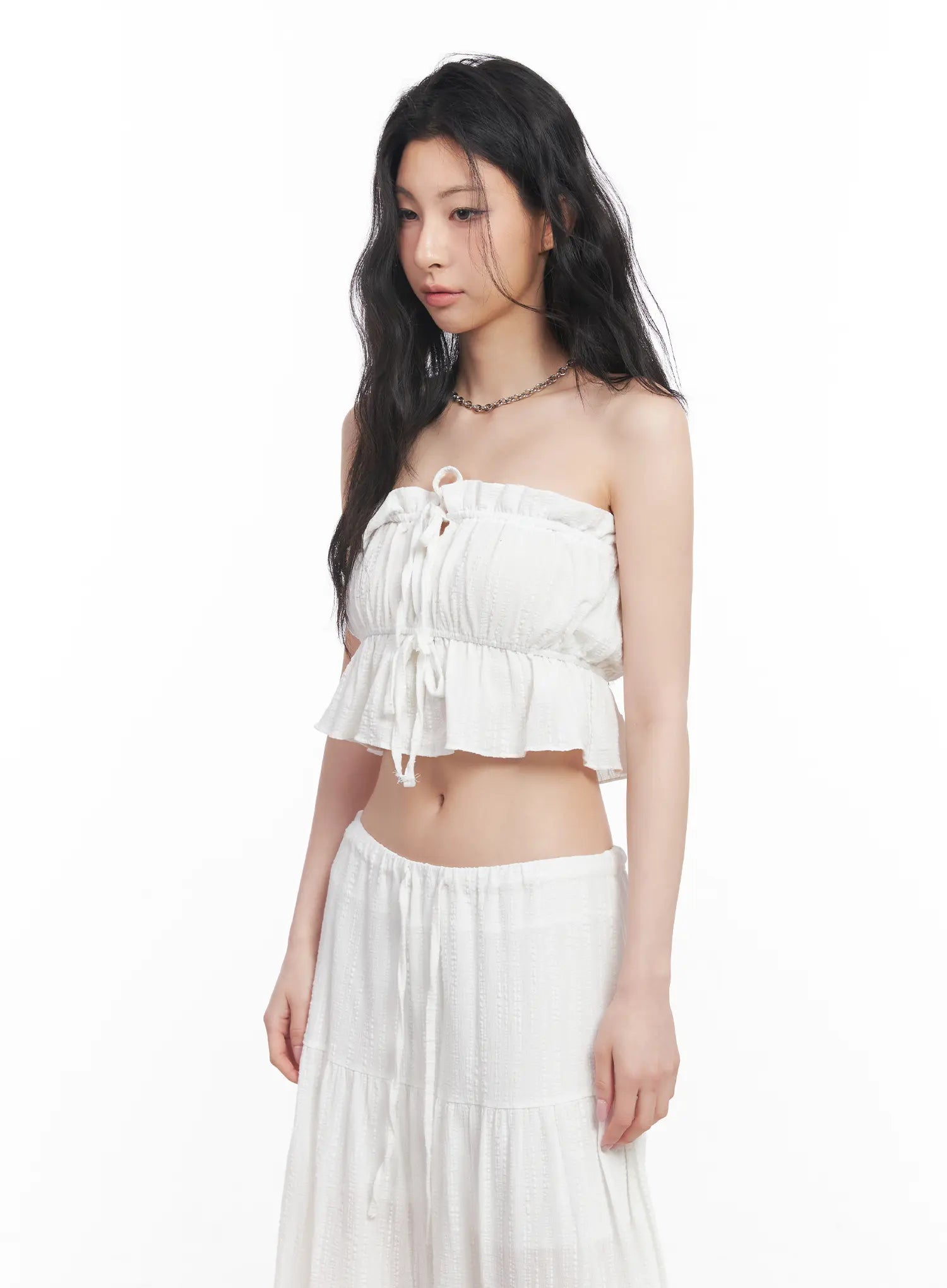 Ribbon Frill Tube Top CU510