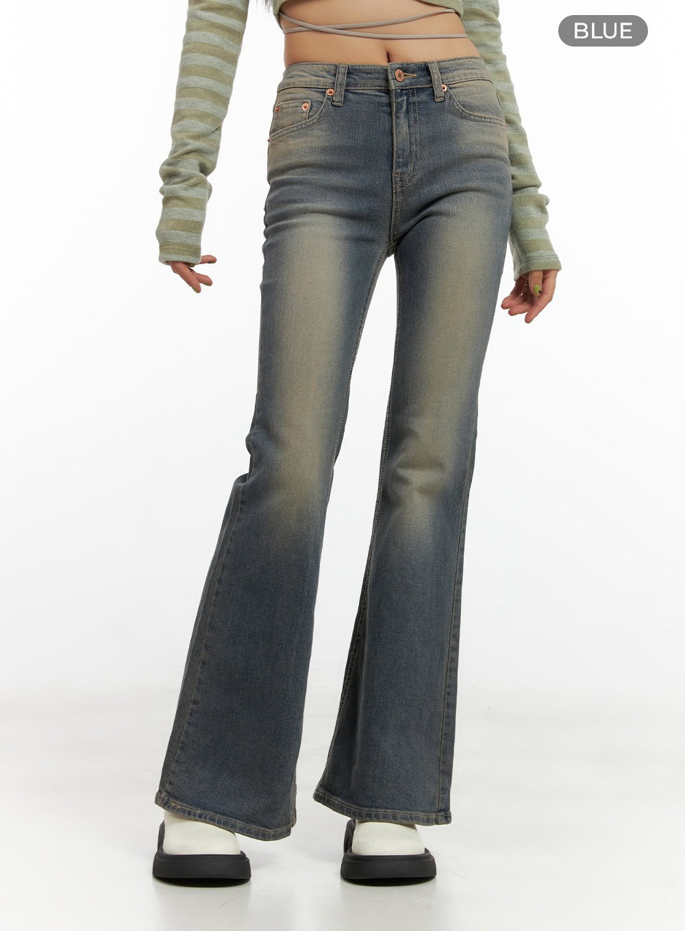 Lydia Slim Washed Bootcut Jeans CO424