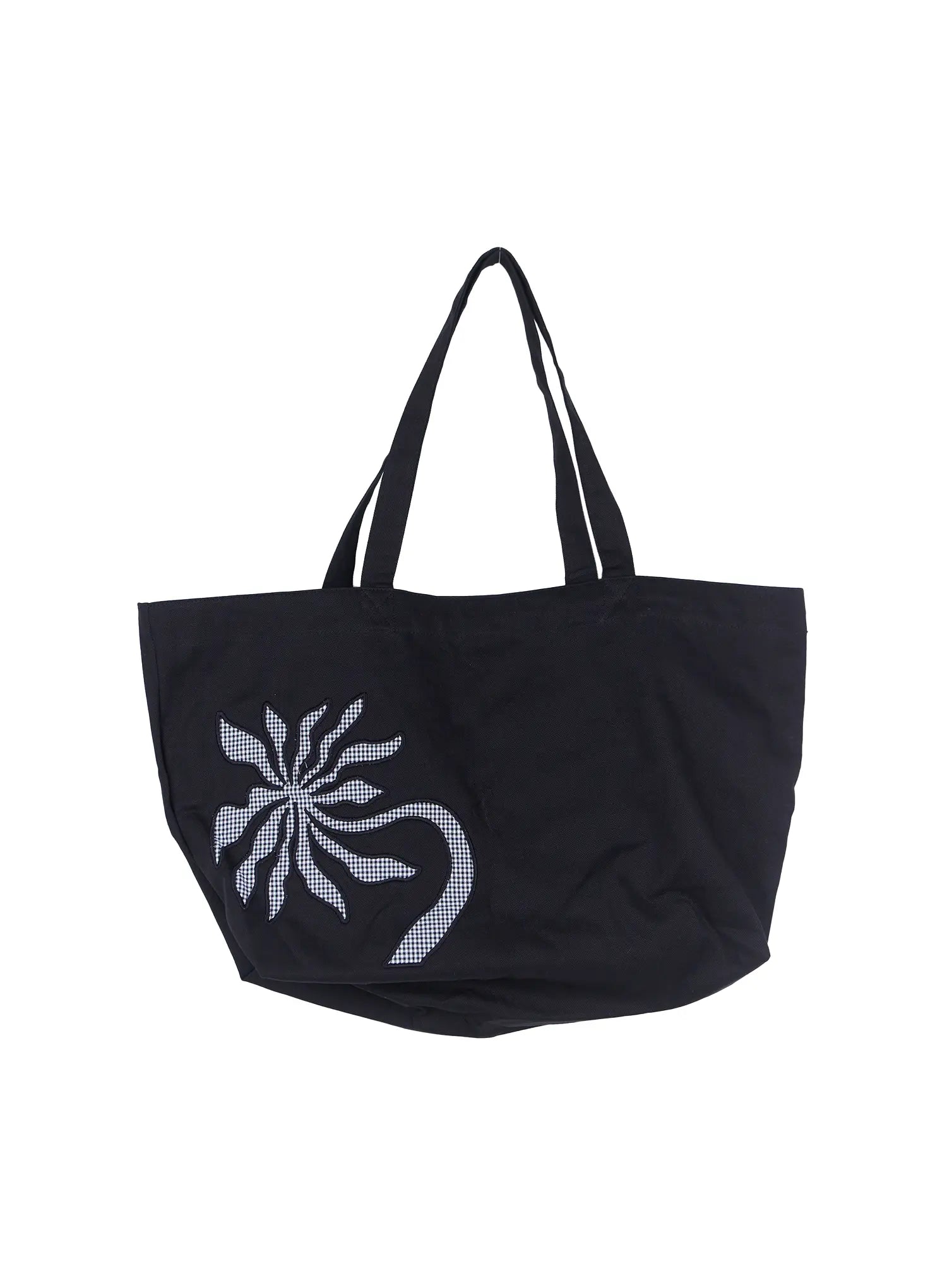 Gingham Patch-Accent Tote Bag CL522