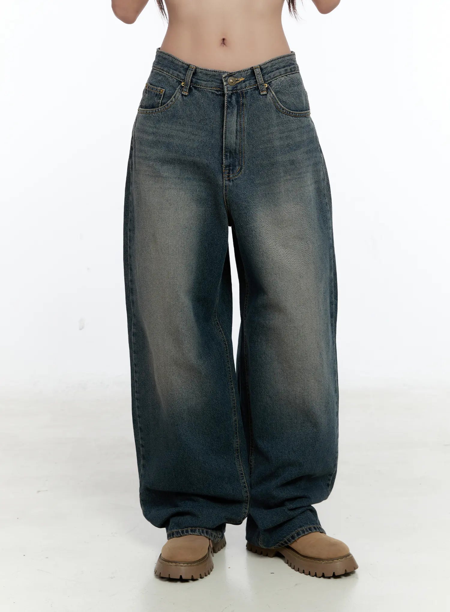 Nataly Dark-Washed Baggy Jeans CS517