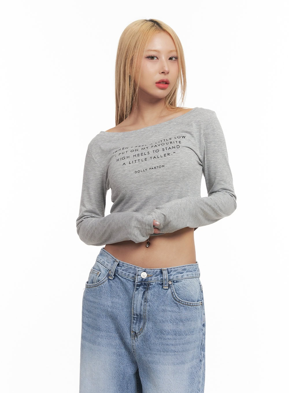 Casual Long-Sleeve Crop Top CM506