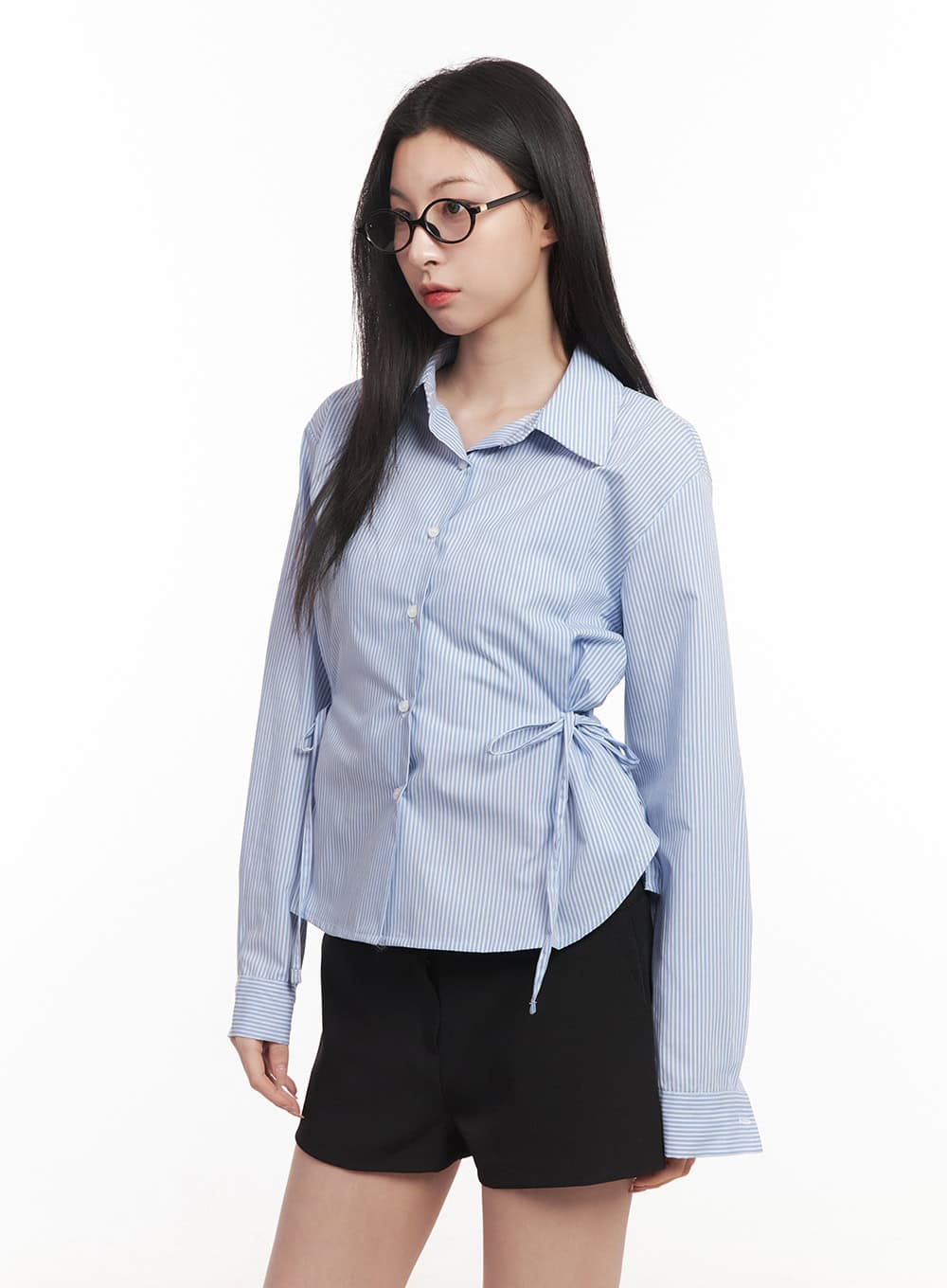 Stripe Strap Collared Shirt CM518