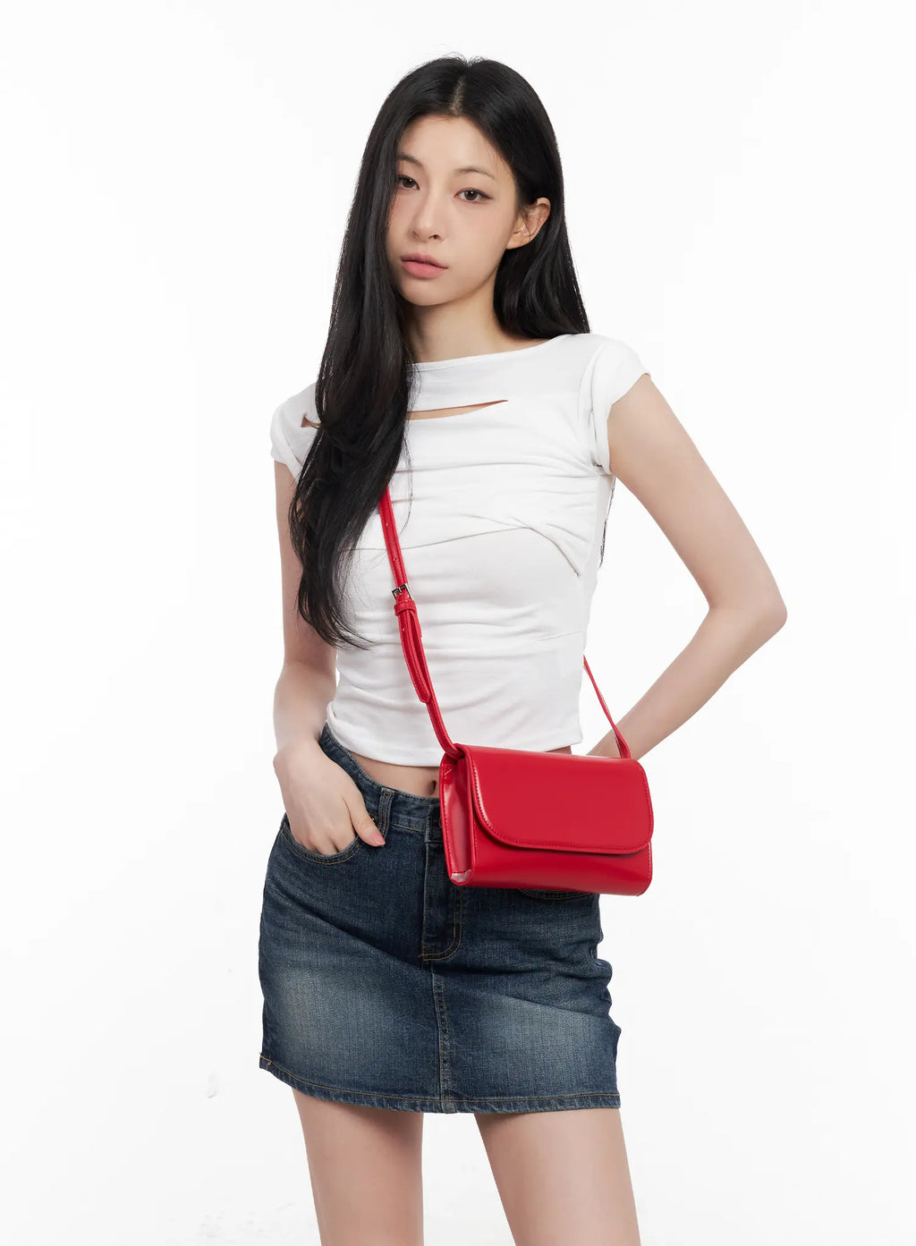 Shirred Cut-Out Crop Top CL501