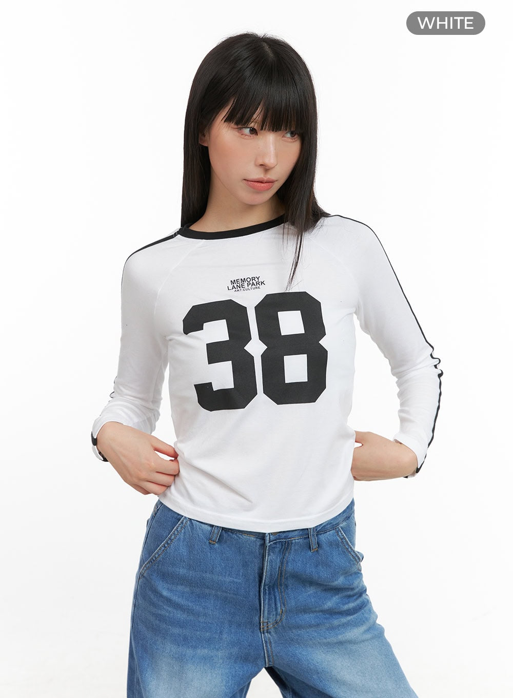 Blokecore Cotton Lettering Raglan Crop Top CG420