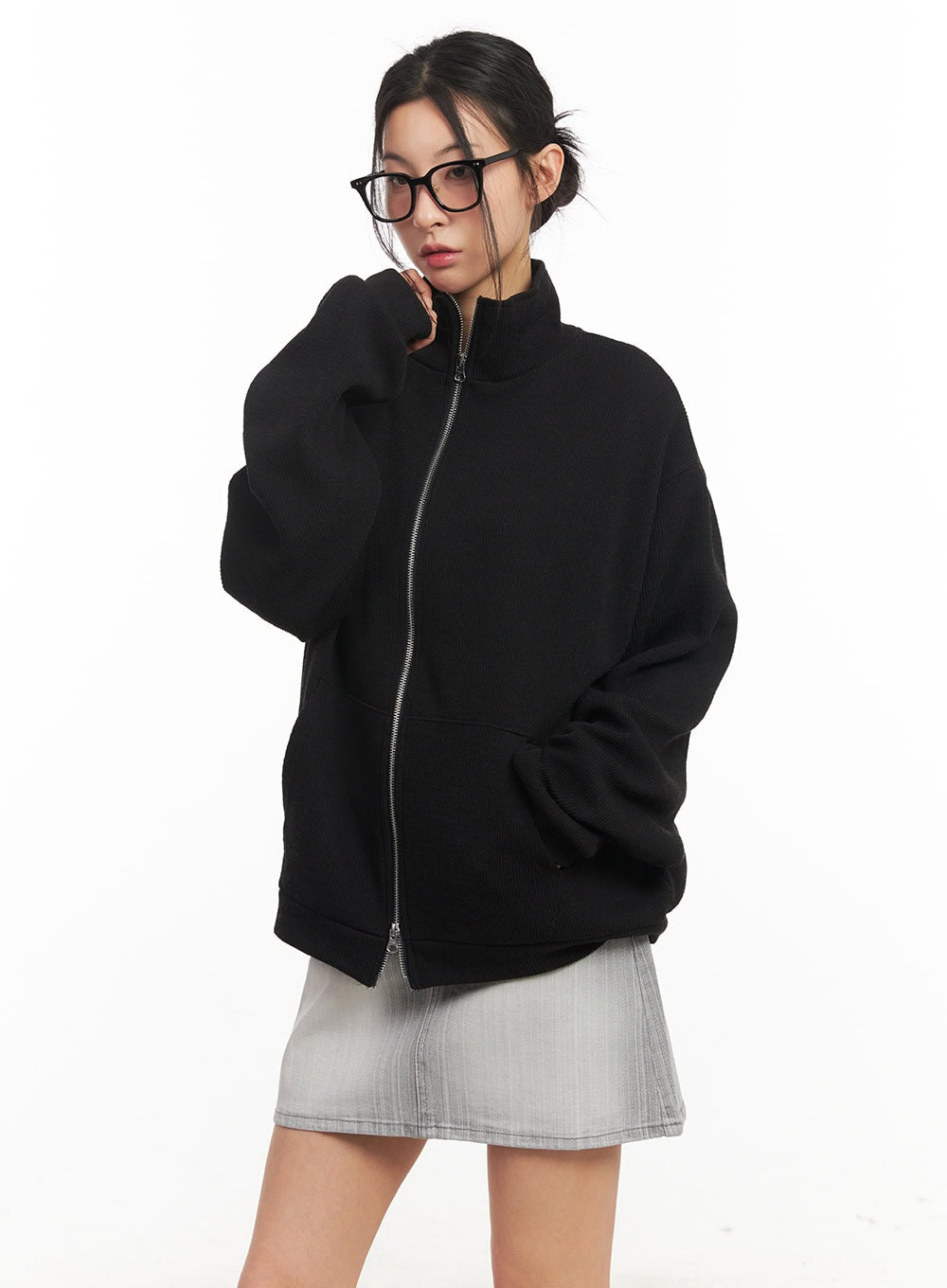 Classic Zip-Up Knit Jacket CM503