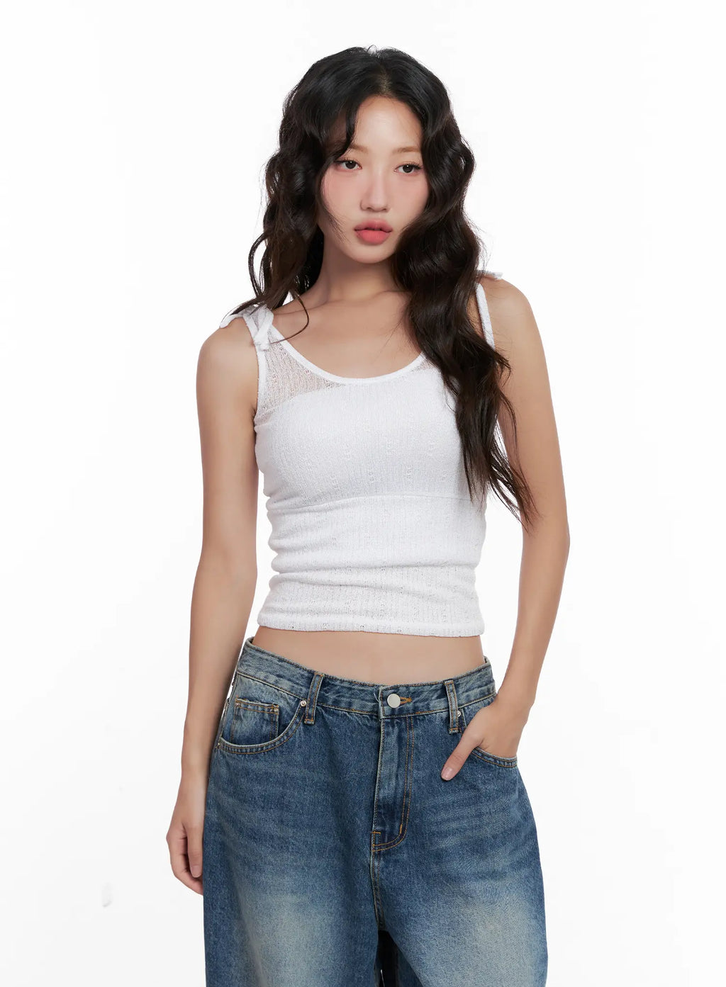 Linen Knit Crop Tank CL521