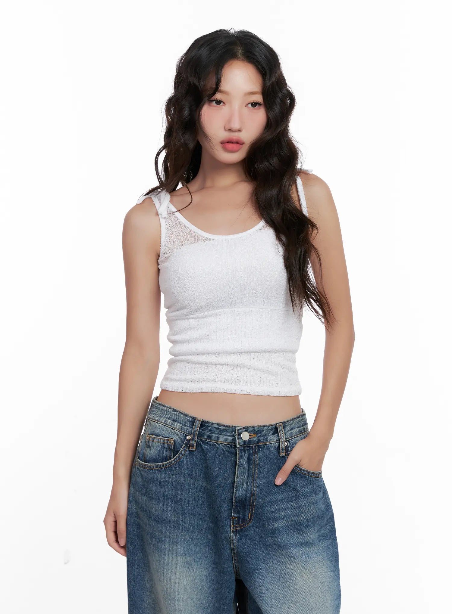 Linen Knit Crop Tank CL521